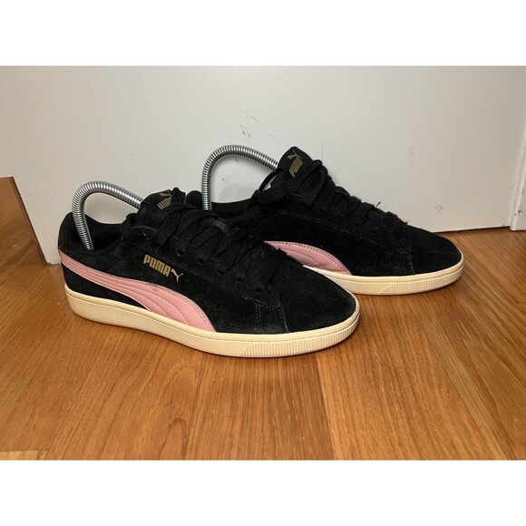 Puma Suede Shoes Womens Size 7.5 Black Pink Low Top Casual Sneakers 369725-11 - Picture 3 of 10